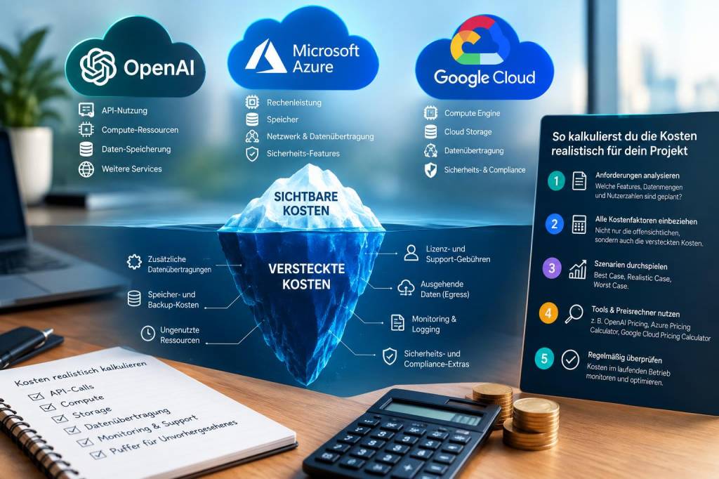 Welche versteckten kosten bei openai, azure und google cloud entstehen und wie du sie für dein projekt realistisch kalkulierst